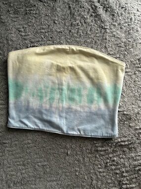 SO Pastel Tie-Dye Hoodie in Mint, Light Blue & Pale Yellow tube top